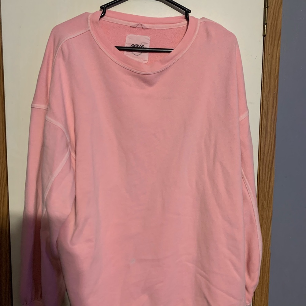 aerie Pastel Pink Crewneck Pullover